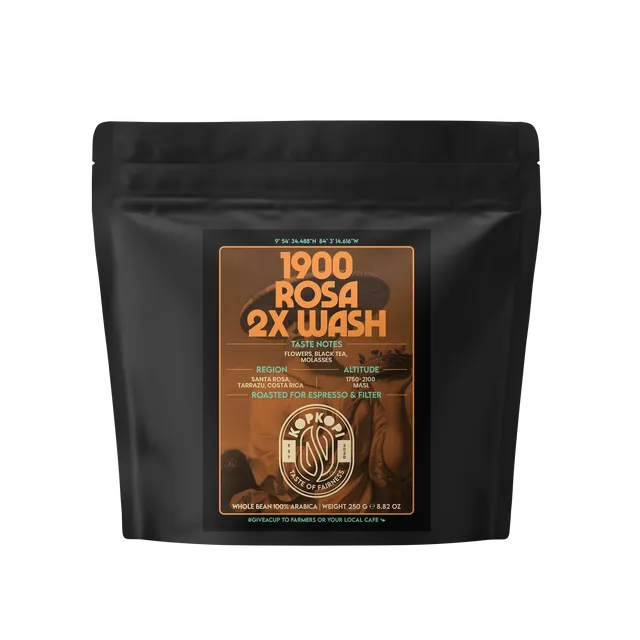 250 Gram 100% Arabica whole bean specialty coffee from Costa Rica - 1900 ROSA 2x WASHED