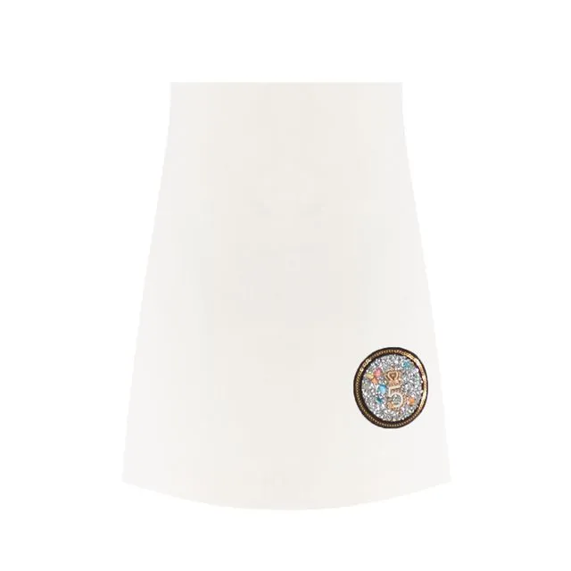 Shiny Detailing Elegant Skirt in White