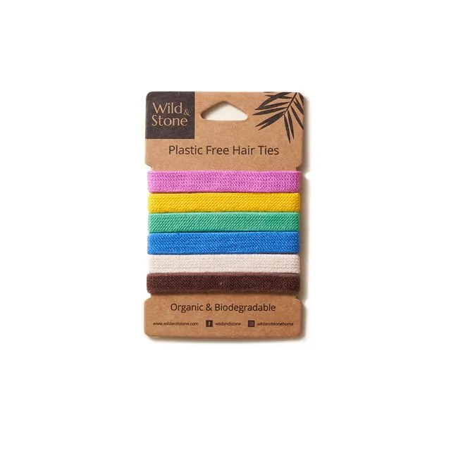 Plastic Free Hair Ties - 6 Pack - Multi Colour