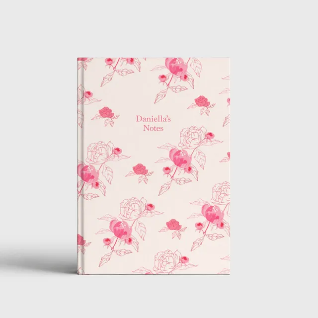Pink Peony Toile A5 Notebook, Paper Type - Lined