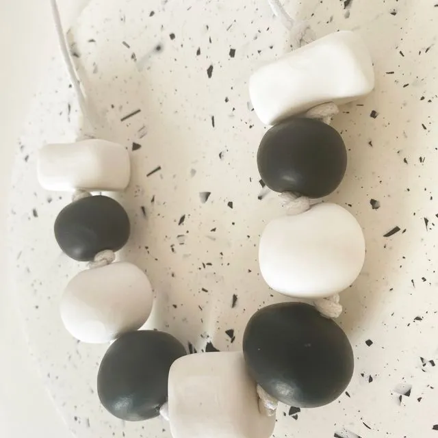 Black and white bold statement necklace
