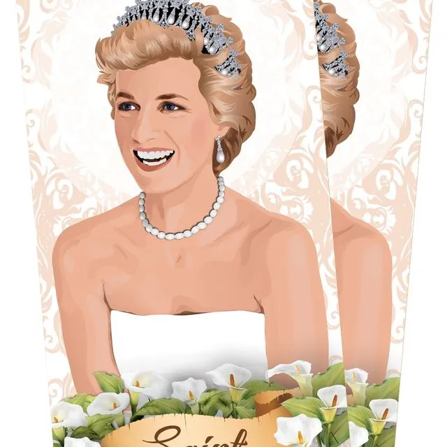 One (1) Saint Princess Diana Celebrity Stickers - Full Color, Vinyl, Gloss, Waterproof and Weatherproof - 3" x 7" â€“ Great for laptop, cup, wall, glass, mirror, vehicle