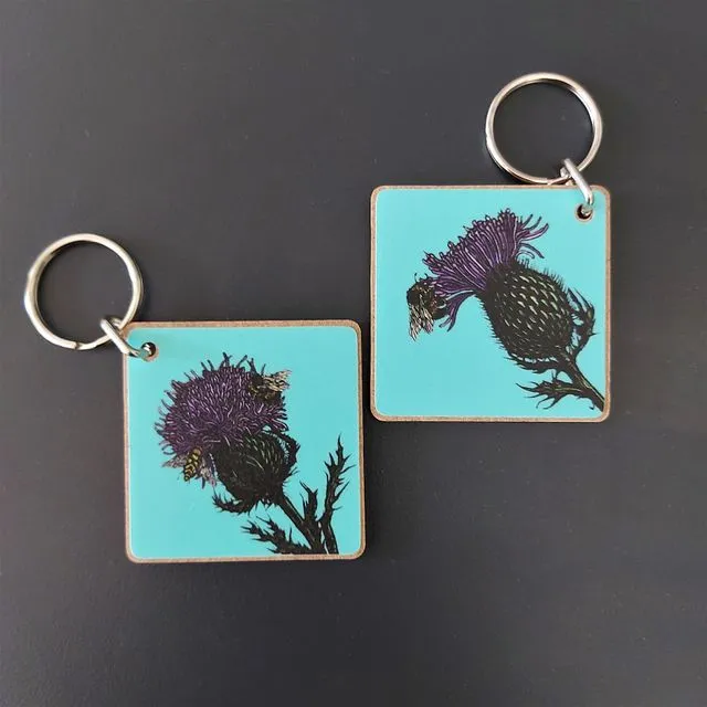 Thistle & Bees Keyring
