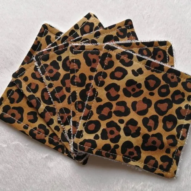 Reusable Bamboo Face Wipes - Leopard Print