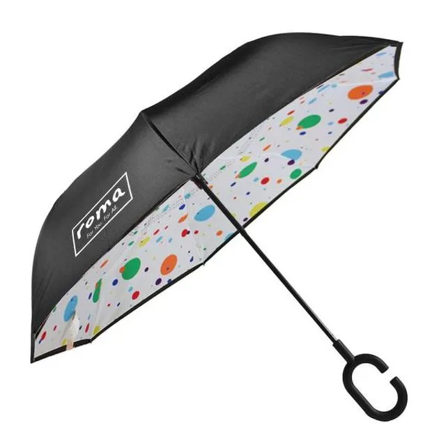 Roma Inverted Umbrella In Polka Dot