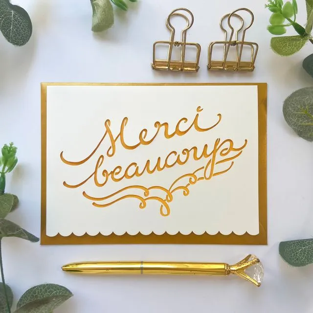 Merci beaucoup card, French Thank you card