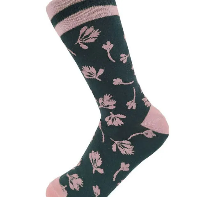 80121 LEAV 002 010 Pink/ Black Socks
