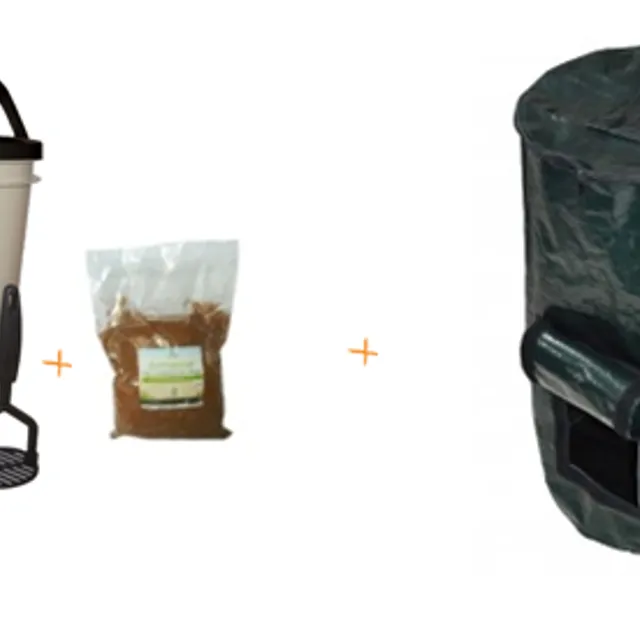 Bokashi Bucket 20 liter Display with compost bag Bokashi - Brand Ecovi®