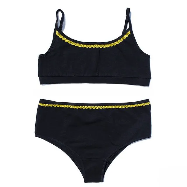 Crop Top and High Rise Navy Daffodil Set