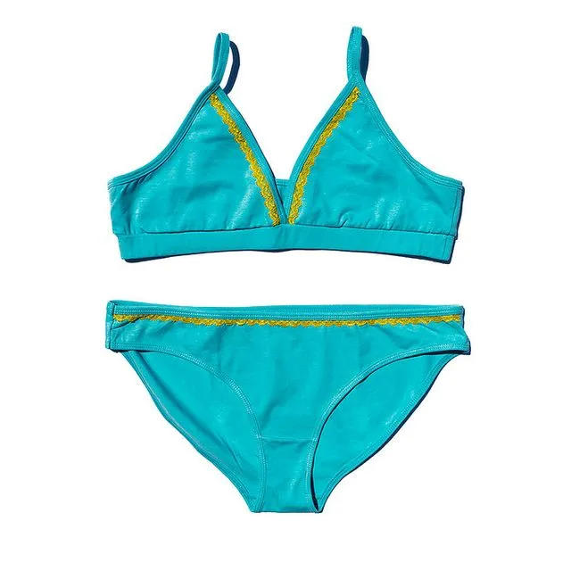 Turquoise Daffodil Bralette Only