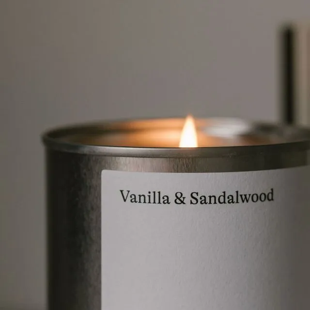 Vanilla & Sandalwood Scented Soy Candle 250g