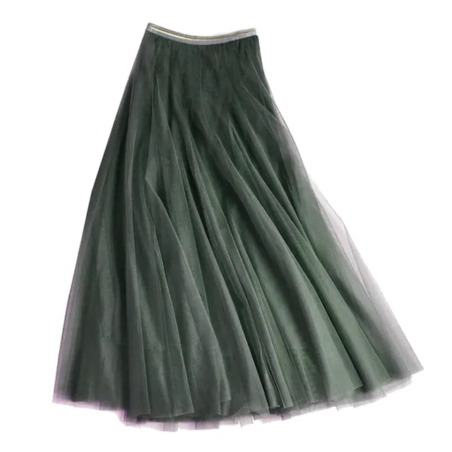 Tulle Layer Skirt in Olive Green Size Small