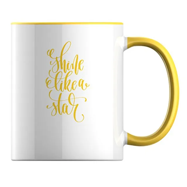 "Shine like a star" premium ceramic 11oz (312ml) Yellow