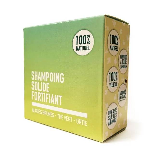 Fortifying Solid Shampoo - Brown Algae / Green Tea / Nettle - 80g