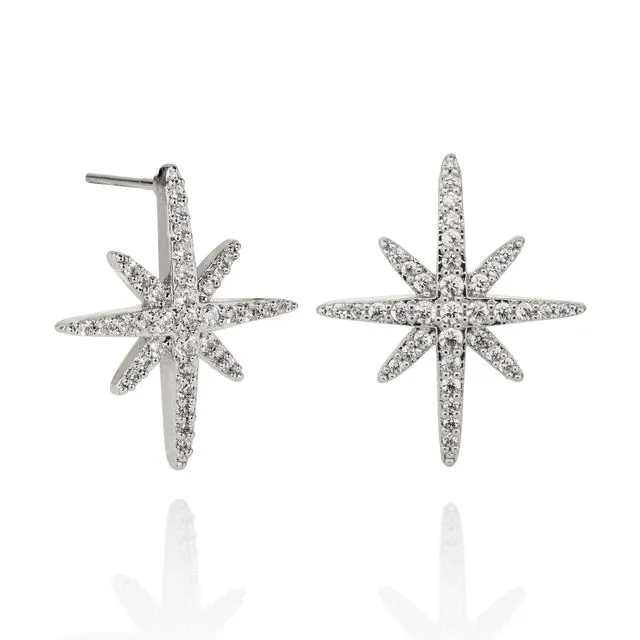North Star Earrings with Cubic Zirconia