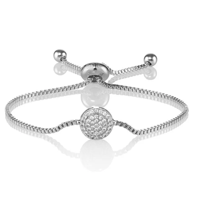 Celestial Disc Bracelet with Cubic Zirconia Stones