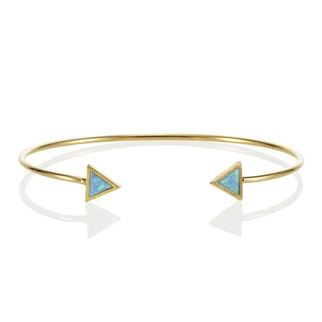Gold Triangle Opal Bangle Bracelet