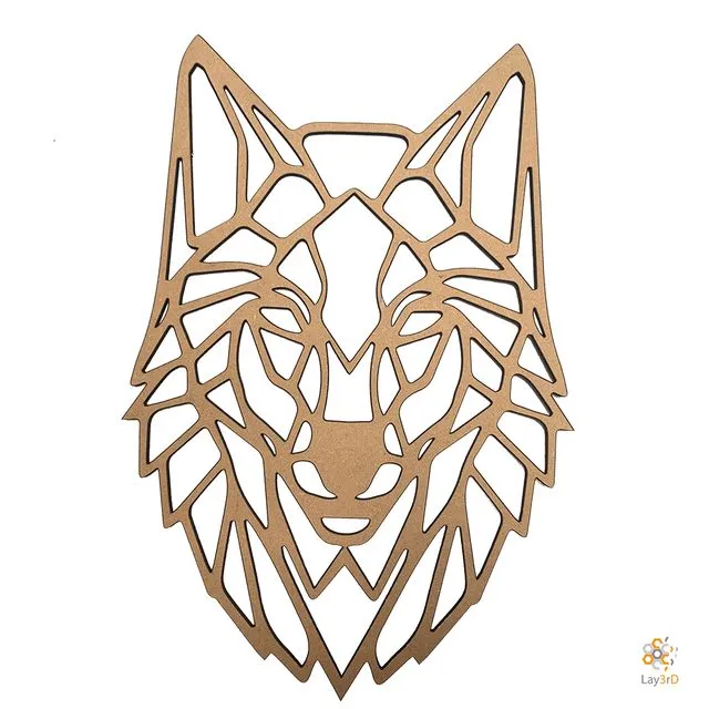 Lay3rD Lasercut - Wooden Wall Art - Wolf - Geometric - Maxi