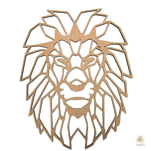 Lay3rD Lasercut - Wooden Wall Art - Lion - Geometric - Maxi