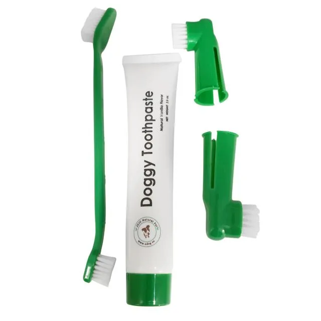 Dental Kit with Natural Dog Toothpaste - 4 piece