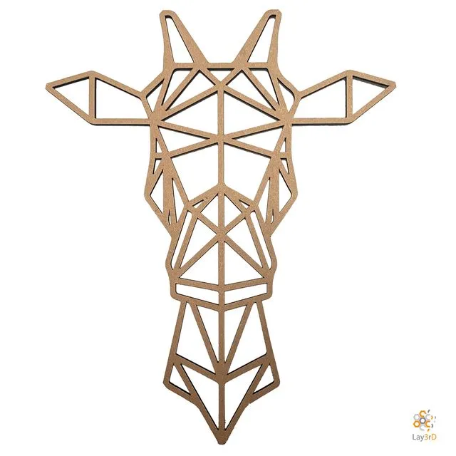 Lay3rD Lasercut - Wooden Wall art - Giraf - Geometric - Maxi