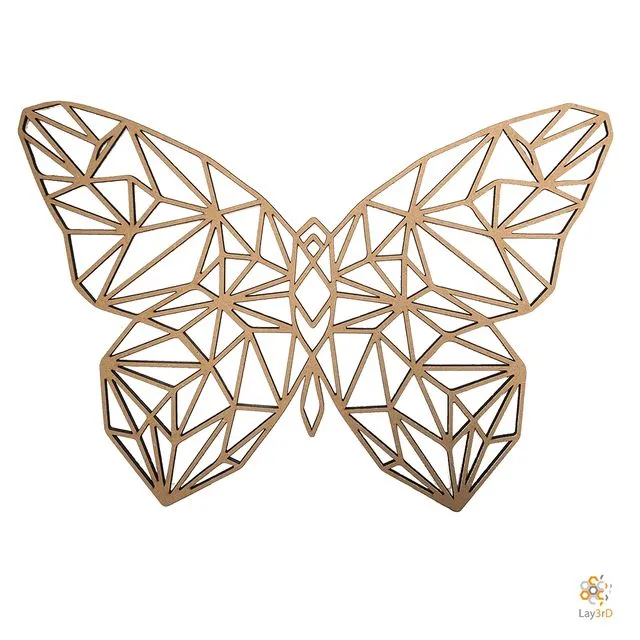 Lay3rD Lasercut - Wooden Wall art - Butterfly - Geometric - Maxi