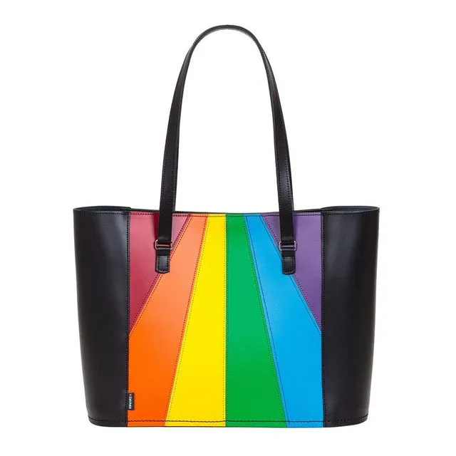 Pride Rainbow Leather Shopper Bag