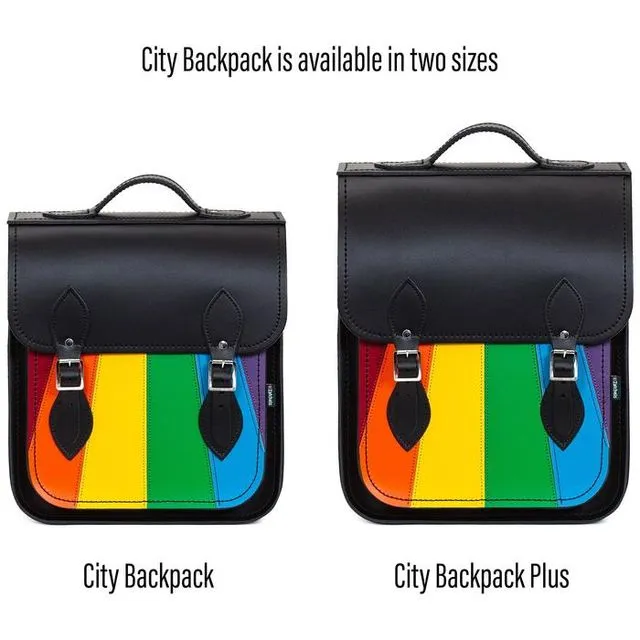 Pride Rainbow Leather City Backpack Plus