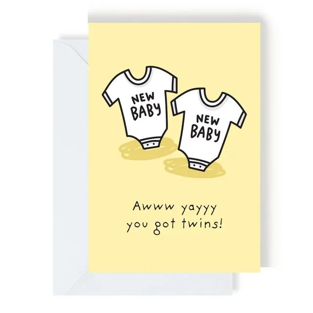 Yayyyy You Got Twins Baby Greeting Card