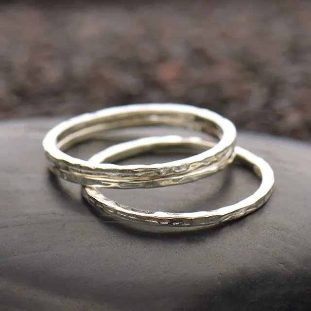 Sterling Silver Stacking Rings - Hammer Finish