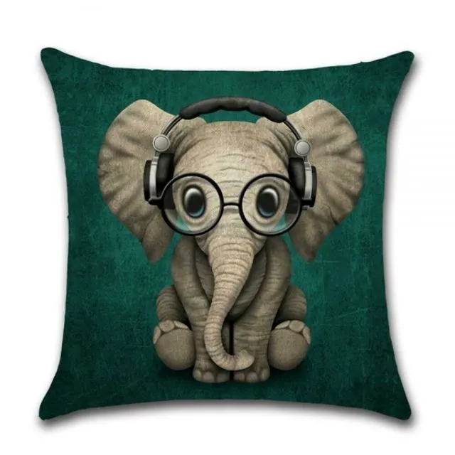 Cushion Cover Elephant - Green