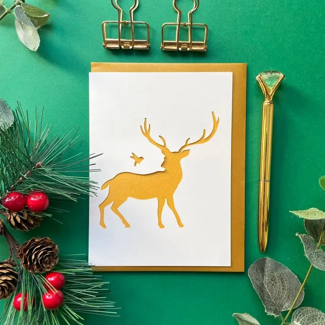 Christmas reindeer card, Luxury Christmas card