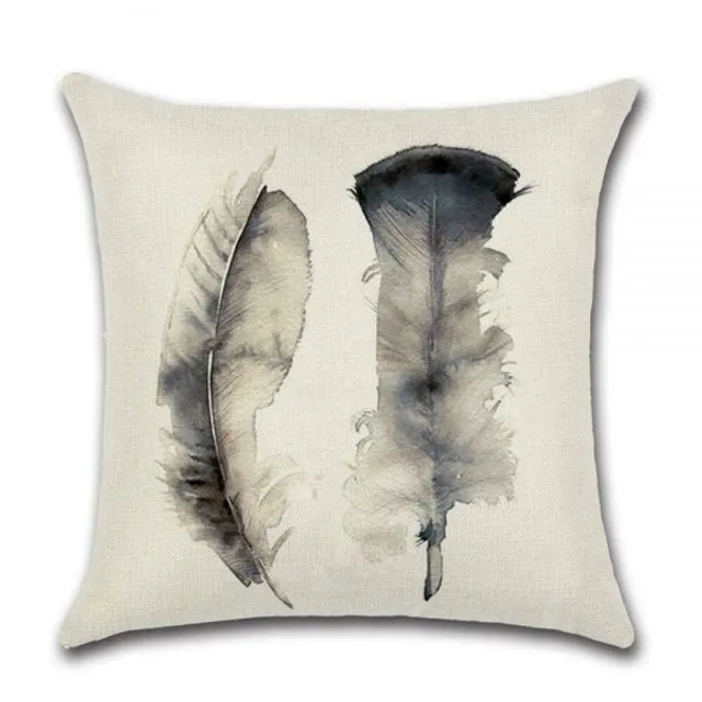 Cushion Cover Feathers - Light Grey