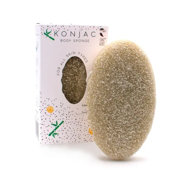 Owl & Bee® Natural Konjac body sponge with luffa - For all skin types