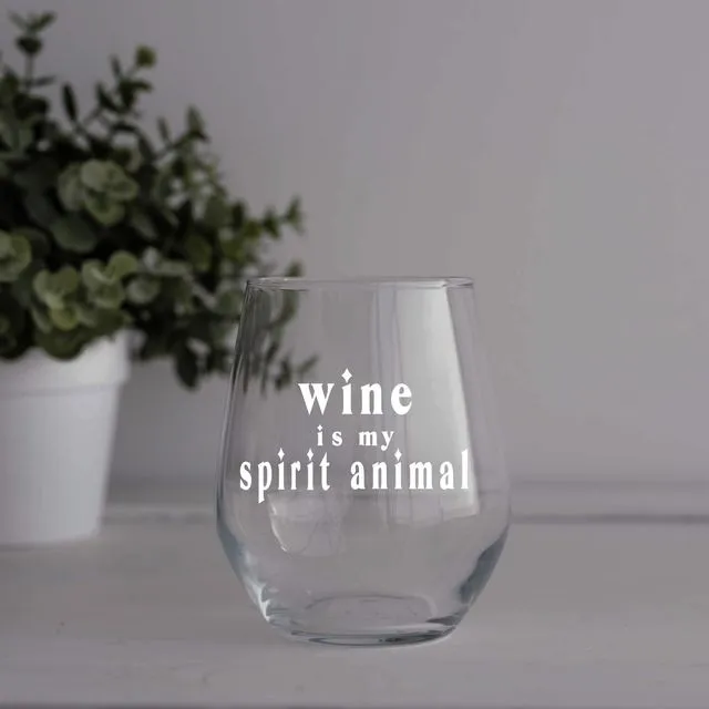 Wine Is My Spirit Animal 8oz Wine Glass
