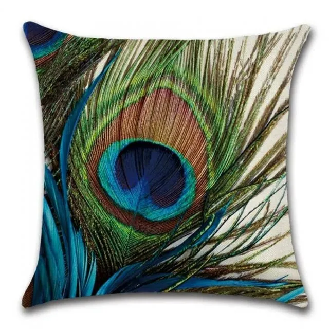 Cushion Cover Peacock - Feather