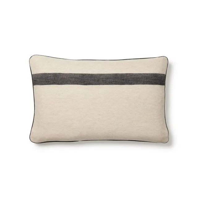 Narin - Ecru & Ink Cotton, Linen & Tencel Cushion