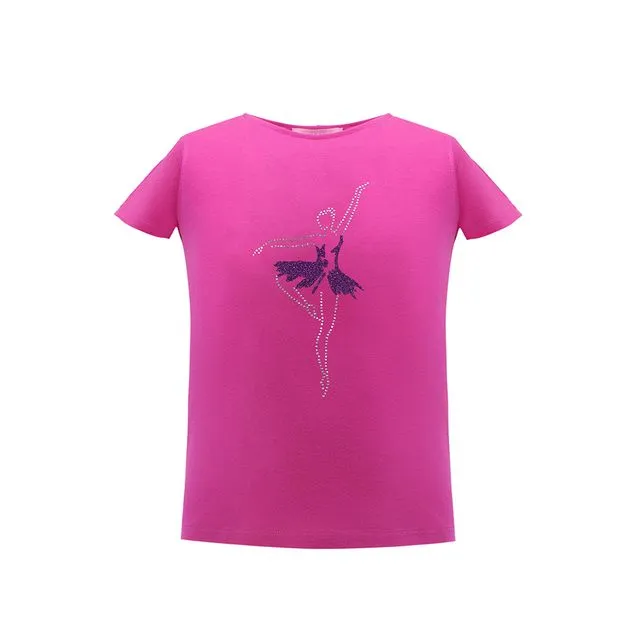 Shiny Ballerina T-Shirt in Magenta