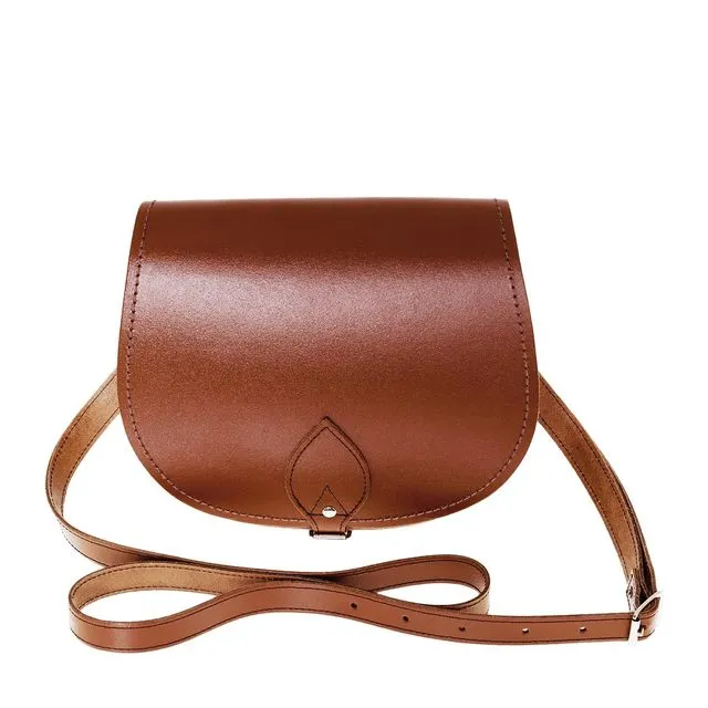 Chestnut Brown Small Leather Saddle Bag