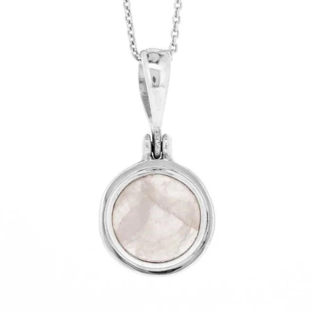 Rose Quartz Double Set Pendant with 18 Inch Trace Chain and Presentation Box