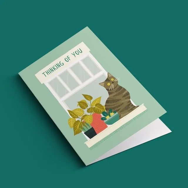 Thinking of You Cat A6 Card - Pack of 6
