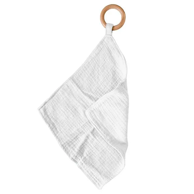 Pure White Cotton Blankie Teether