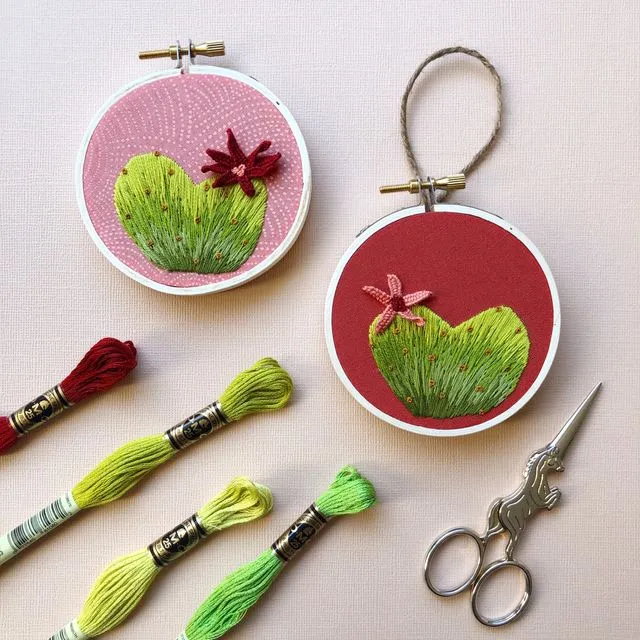 DIY Heart Cactus Embroidery Kit