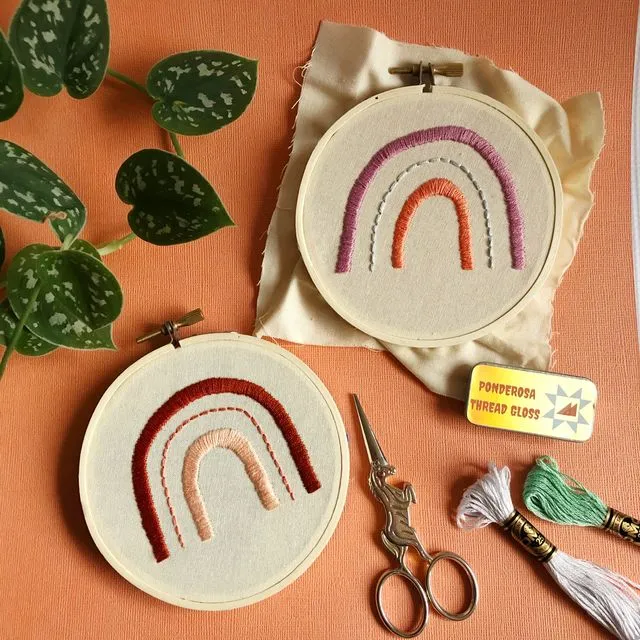 Coral Rainbow Embroidery Kit