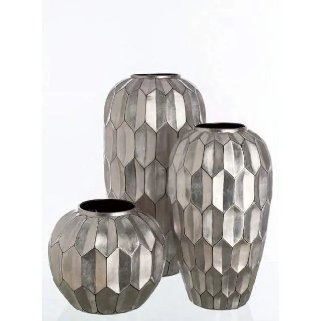 Short vase Hexagon Silver