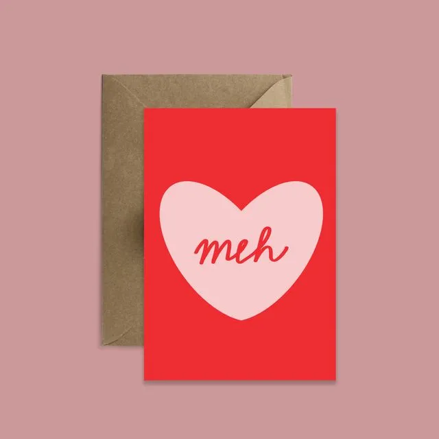 Meh Valentine's Day Card (Case of 6)