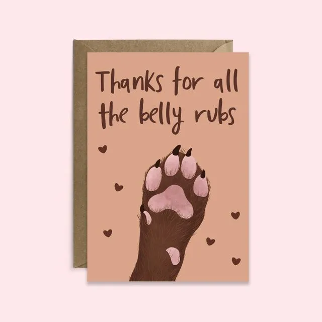 Thanks For All The Belly Rubs Dog Card (Case of 6)