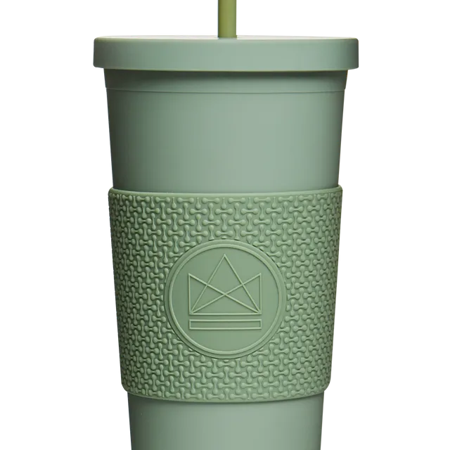 Neon Kactus Double Walled Straw Cup - Happy Camper 22oz