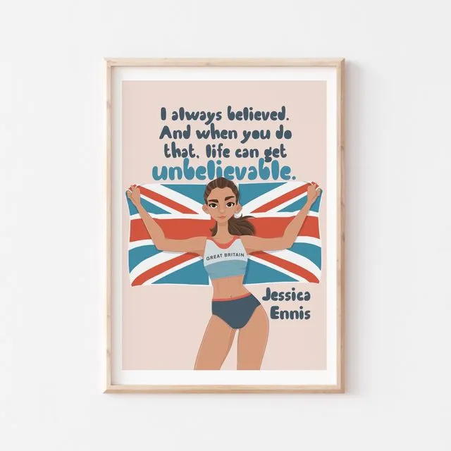 Jennifer Ennis British Athlete Quotes Wall Art