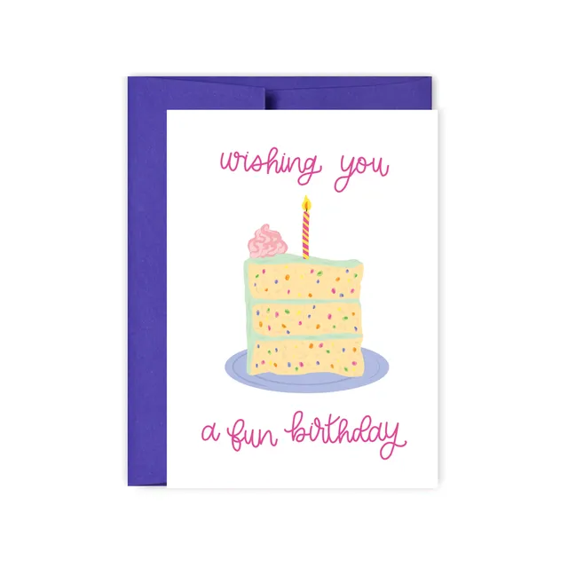 Wishing You A Fun Birthday Confetti Cake Card